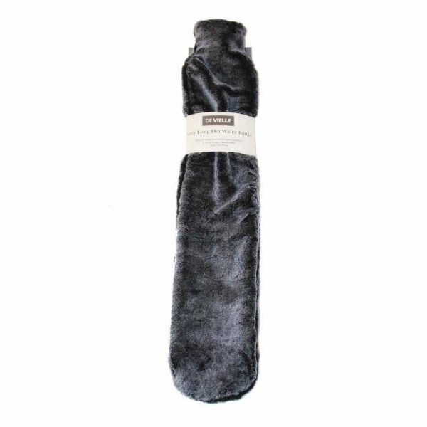 DE VIELLE COVERED LONG HOT WATER BOTTLE BLACK