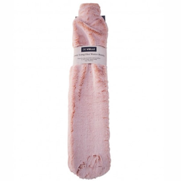 DE VIELLE COVERED LONG HOT WATER BOTTLE PINK