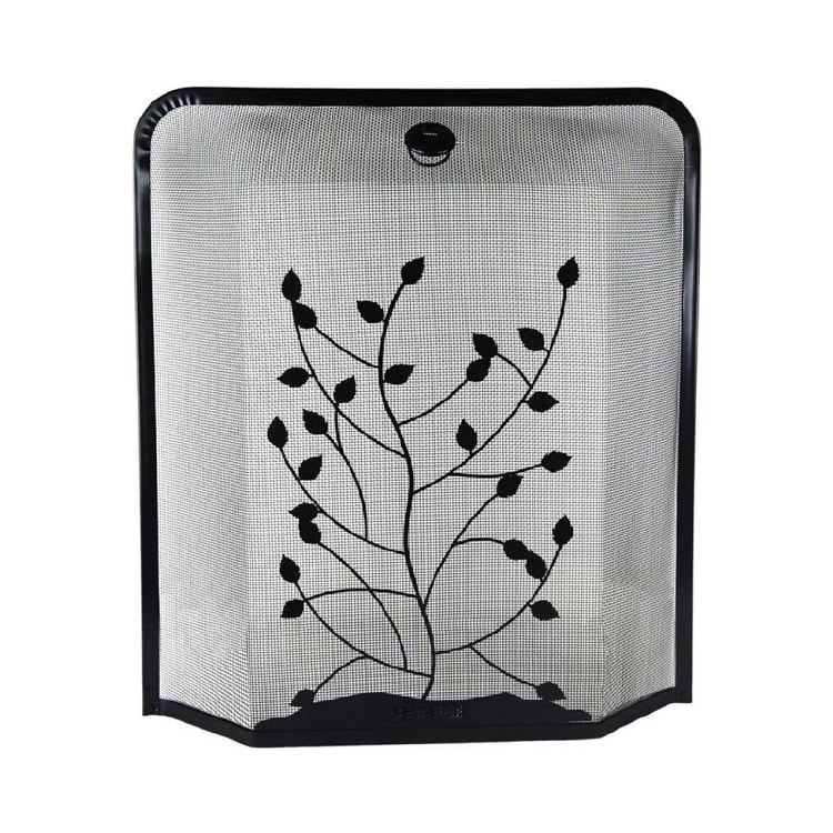 DE VIELLE LEAF DESIGN BLACK  RECTANGULAR SPARK GUARD