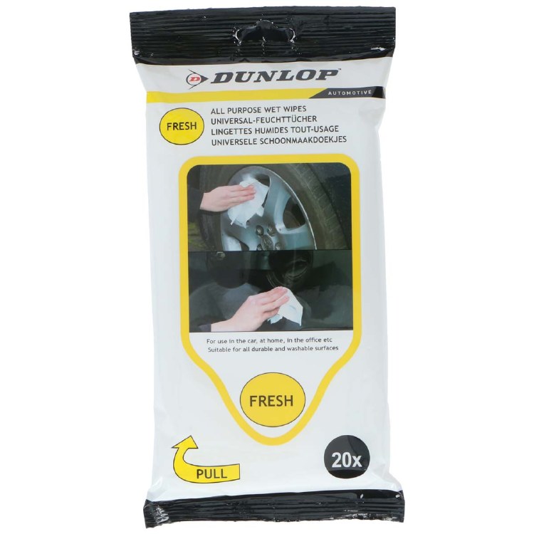 DUNLOP MULTI PURPOSE  CLEANING WET WIPES 20PACK