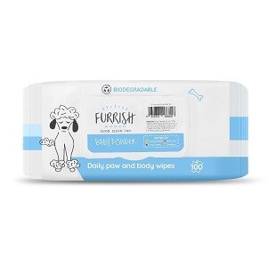 FURRISH DAILY BATH WIPES - BABY POWDER 100 PACK