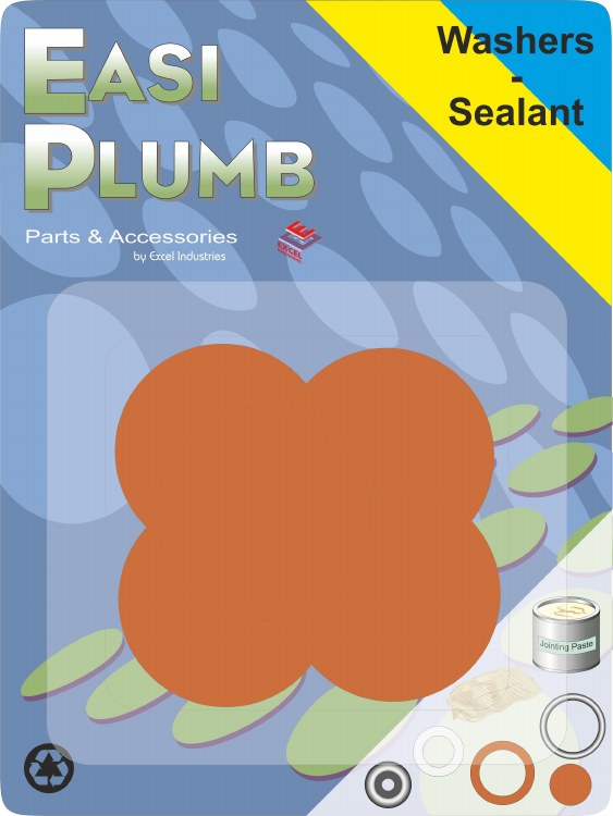EASI PLUMB 3/4&quot; BLANK CAP WASHER - PACK OF SIX