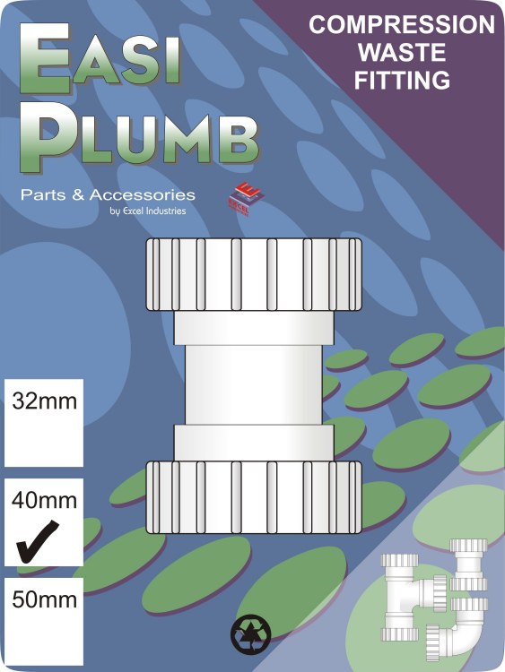 EASIPLUMB 1 1/2" 40MM STRAIGHT COUPLING