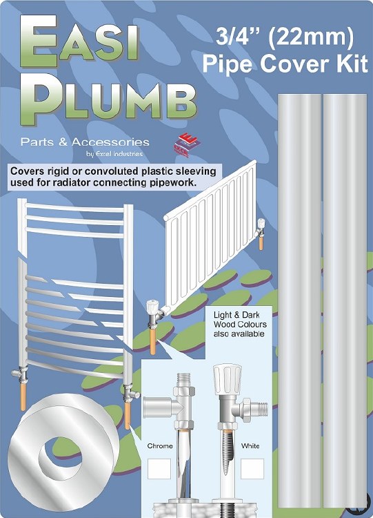 EASI PLUMB CHROME 3/4" 22MM PIPE COVER KIT