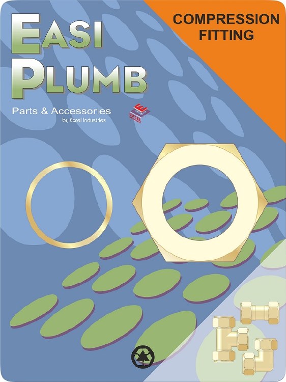 EASIPLUMB SINGLE 3/4" BRASS COMPRESSION NUT AND OLIVE