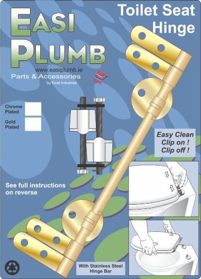 EASIPLUMB TOILET SEAT  GOLD PLATED BAR TYPE HINGE KIT