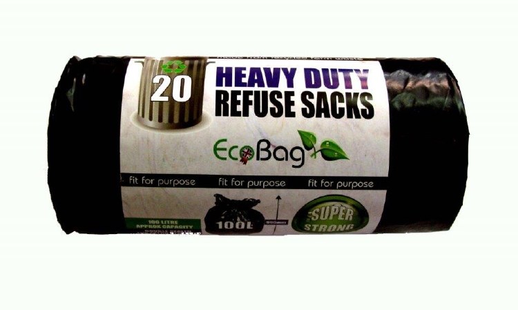 ECOBAG 20 HEAVY DUTY REFUSE SACKS 100LTR