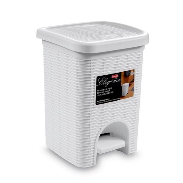 ELEGANCE 6LITRE PEDAL BIN - WHITE