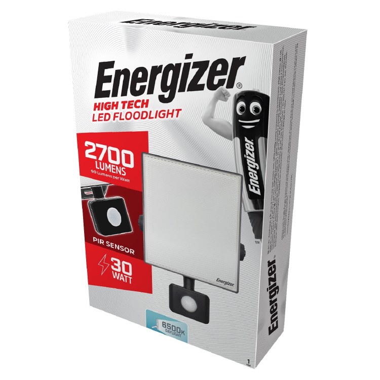 ENERGIZER 30W LED FLOODLIGHT WITH PIR 2700 LUMENS