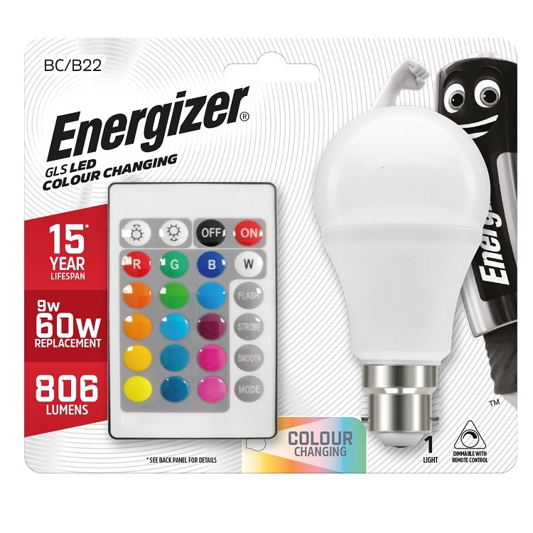 ENERGIZER CONTROL COLOUR CHANGING GLS LAMP (MULTICOLOUR)