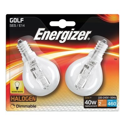 ENERGIZER ECO HALOGEN 33W (40W) E14 CLEAR GOLF BALL LAMP CARD 2