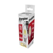 ENERGIZER LED 5W (40W) 470 LUMEN E14 FULL GLASS FILAMENT CANDLE LAMP DIMMABLE - WARM WHITE