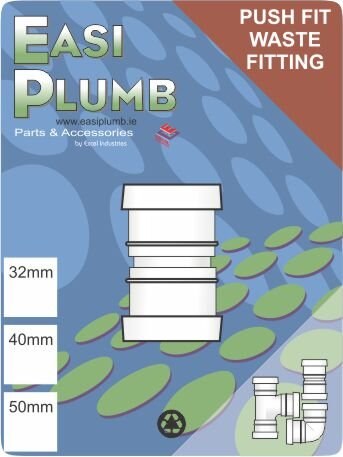 EASI PLUMB 32MM STRAIGHT COUPLING PUSH FITTING