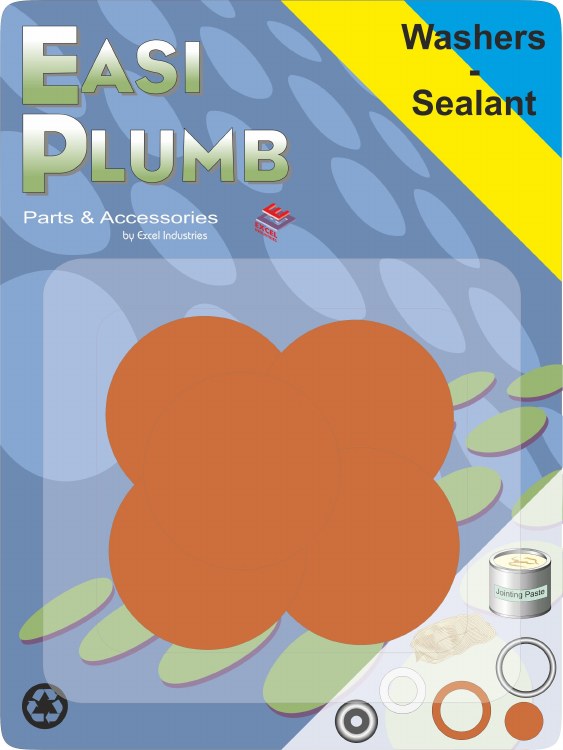 EASIPLUMB 1" BLANK CAP WASHER - 6PACK