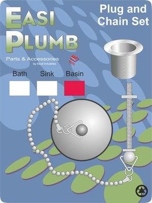 EASI PLUMB POLY BATH PLUG AND CHAIN SET