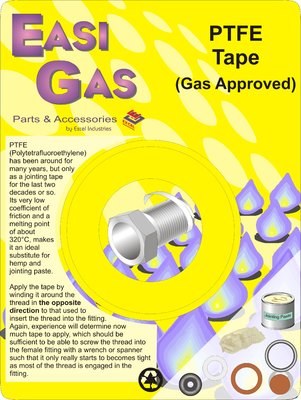 EASI PLUMB ROLL OF PTFE TAPE FOR GAS