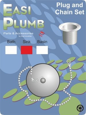 EASI PLUMB C.P.SINK PLUG AND CHAIN SET