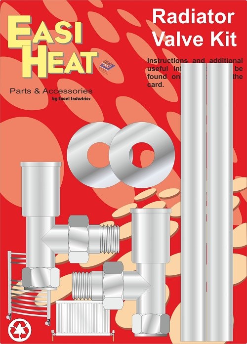 EASIPLUMB ANGLE PATTERN TOWEL RAIL RAD VALVE KIT CP