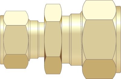EASI PLUMB 3/4&quot; X 1/2&quot; STRAIGHT REDUCING BRASS COMPRESSION COUPLING