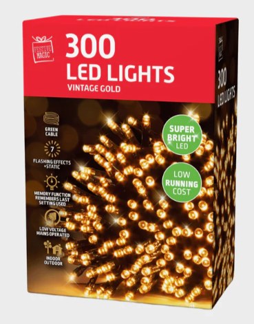 FESTIVE MAGIC 300 LED LIGHTS - VINTAGE GOLD