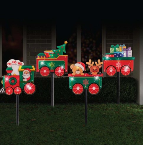 FESTIVE MAGIC SANTA LED TRAIN PVC LASER PATH LIGHTS