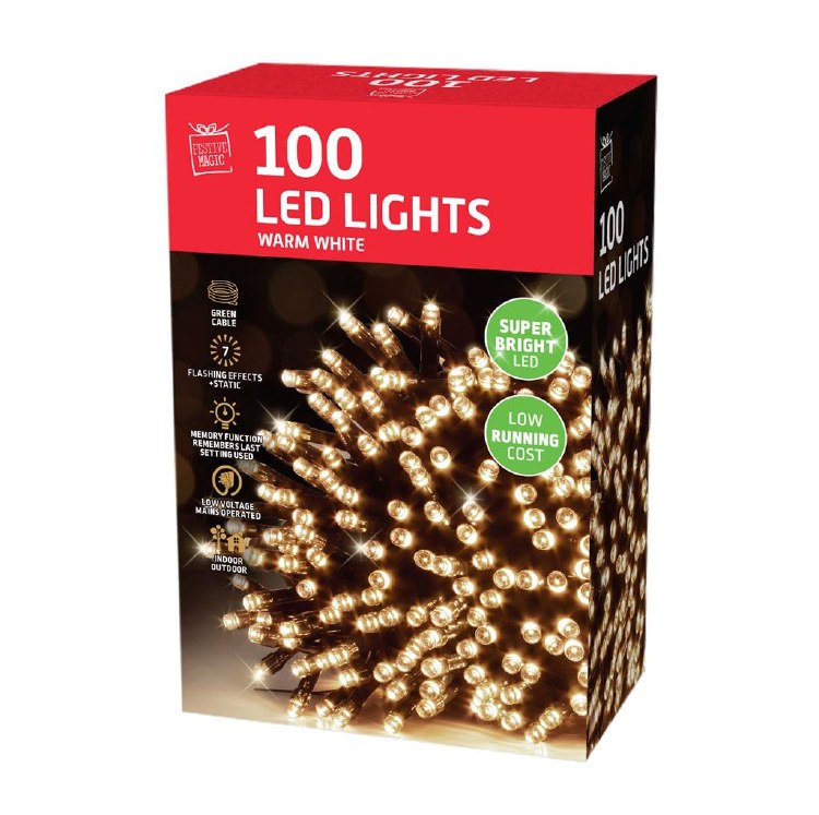 FESTIVE MAGIC BRIGHT 100 WARM WHITE LIGHTS