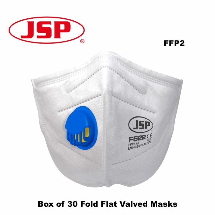 JSP FFP2 FOLD FLAT VALVED MASK
