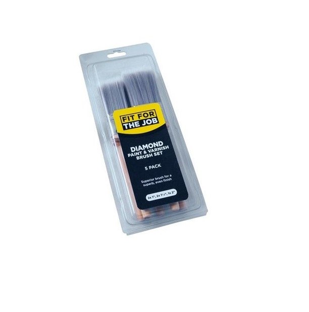 FIT FOR THE JOB DIAMOND PAINT AND VARNISH BRUSH 5PACK