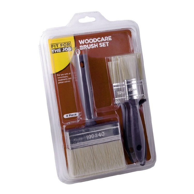 FIT FOR THE JOB 4 PIECE WOODCARE BRUSH SET