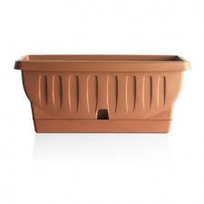 FIORIERA NATURA 50CM TROUGH &amp; TRAY TERRACOTTA