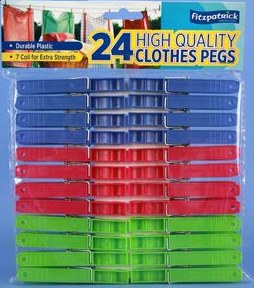 24 PLASTIC CLOTHES PEGS
