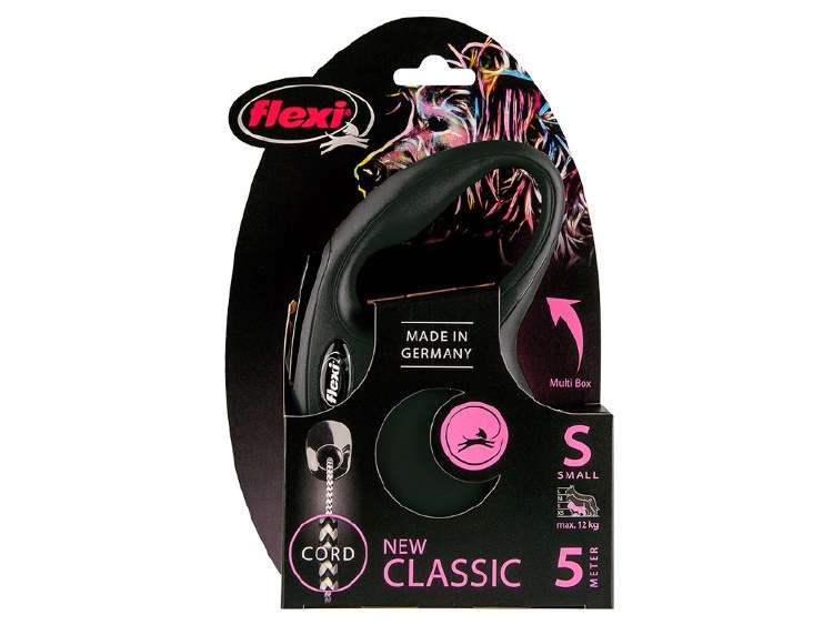 ANCOL FLEXI CLASSIC CORD BLACK SML 5M