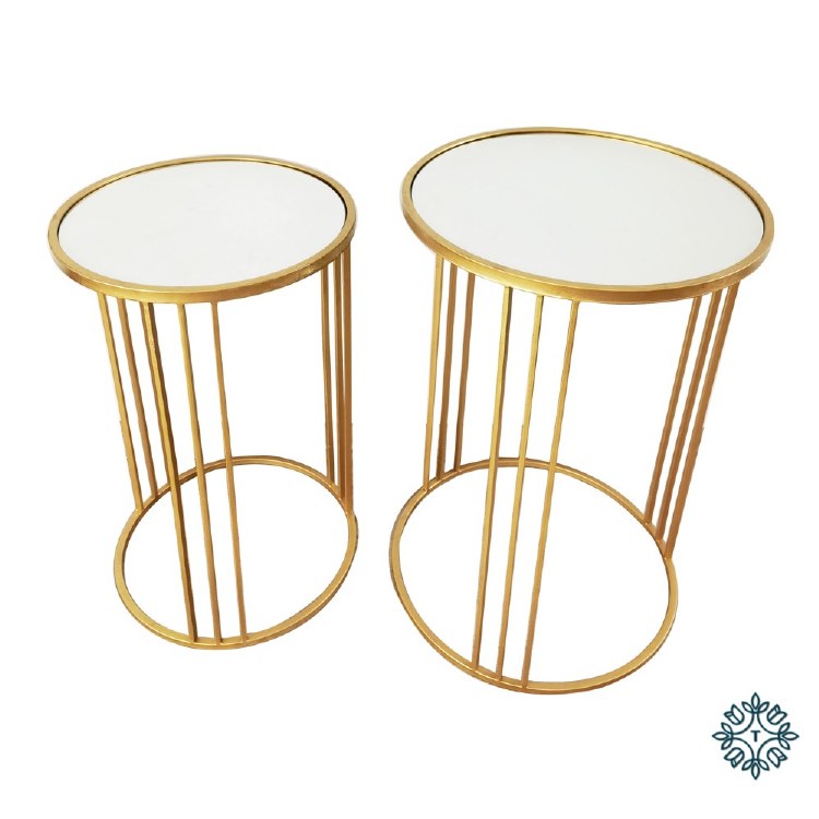 FREYA S/2 ACCENT TABLE - GOLD