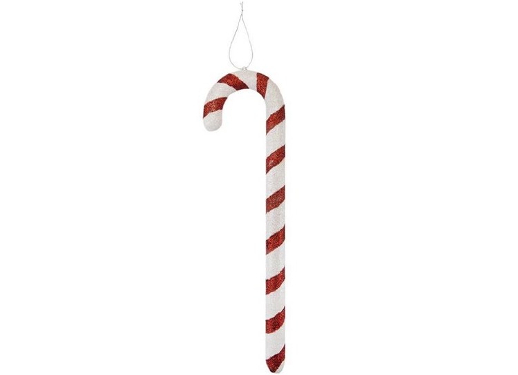 GLITTER CANDY CANE HANGING ORNAMENT - 40CM