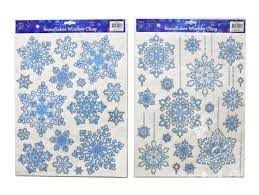 GLITTER SNOWFLAKE WINDOW CLING STICKER - ASSORTED