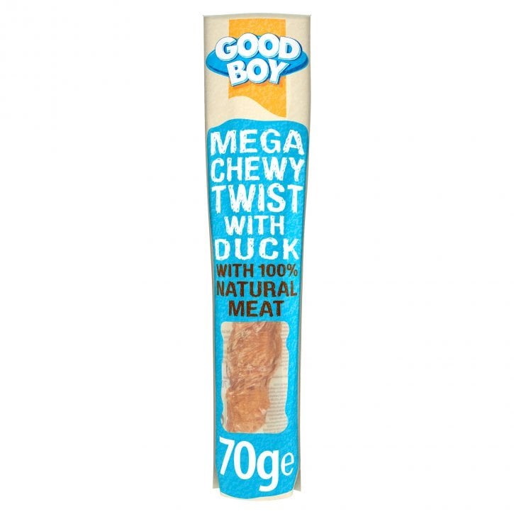 GOOD BOY MEGA CHEWY TWIST WITH DUCK  WITH 100% NATURAL MEAT 70G