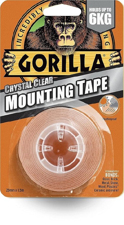 GORILLA CRYSTAL CLEAR MOUNTING TAPE - 3.8M
