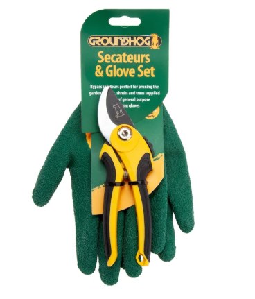 GROUNDHOG SECATEURS &amp; GLOVE SET G1300058