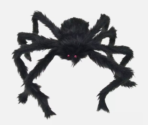BLACK HAIRY SPIDER 75CM