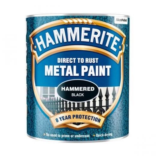 HAMMERITE METAL PAINT HAMMERED  BLACK HAMMERITE 750ML