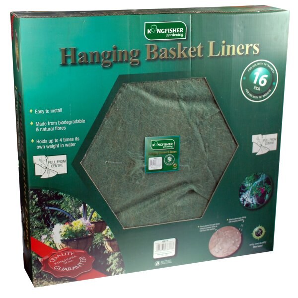 KINGFISHER HANGING BASKET LINER 16"