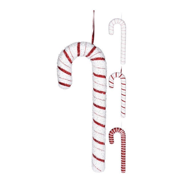HANGING CANDY CANE 52CM - 3 ASSORTED STYLES