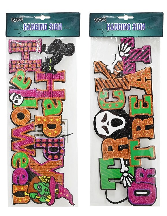 HANGING HALLOWEEN SIGN - ASSORTED