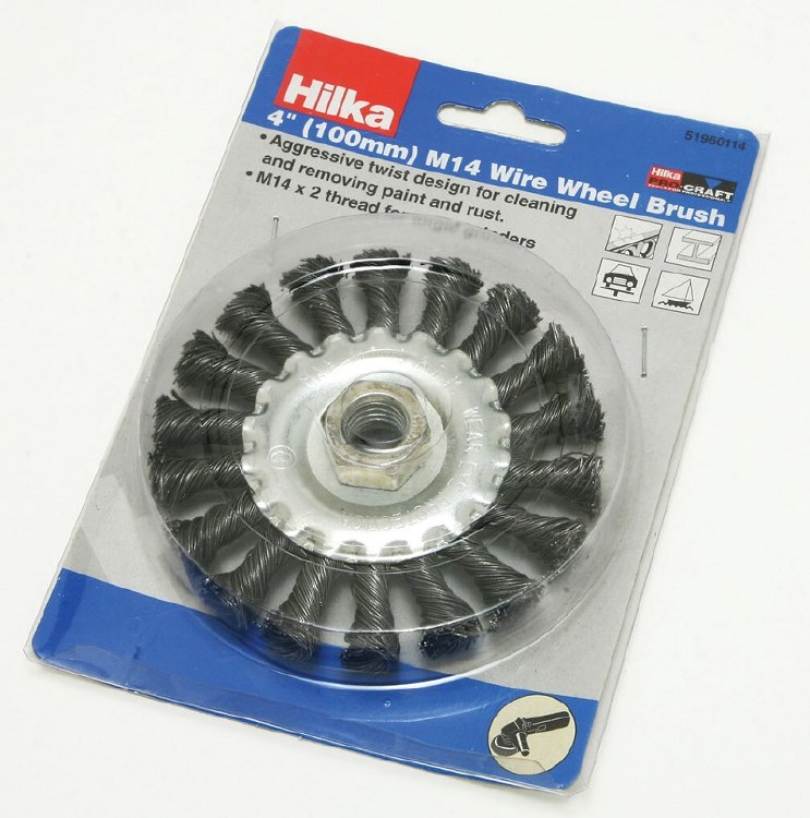 HILKA 4" M14 WIRE WHEEL BRUSH