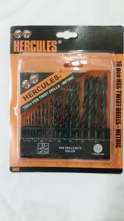 HERCULES HSS DRILL SET 19PC - METRIC