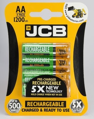 JCB RECHARGEABLE BATTERY AA 1200 MA