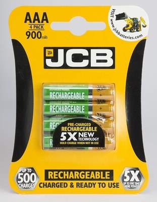 JCB RECHARGEABLE BATTERY AAA 900 MA