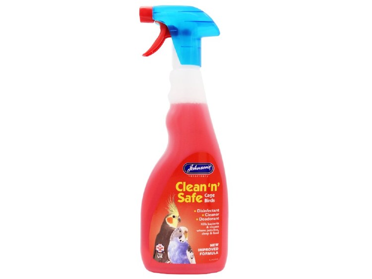 JOHNSONS CLEAN 'N' SAFE BIRD CAGE DISINFECTANT SPRAY 500ML