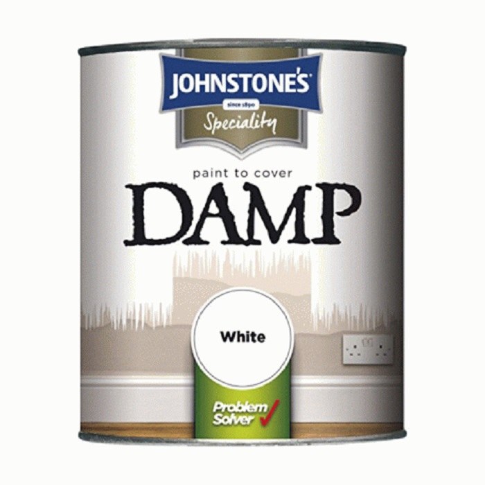 JOHNSTONES PROBLEM SOLVER PAINT TO COVER DAMP WHITE 750ML