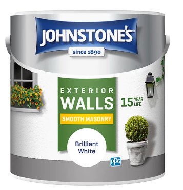 JOHNSTONES RETAIL SMOOTH MASONRY 15YR - BRILLANT WHITE 2.5L